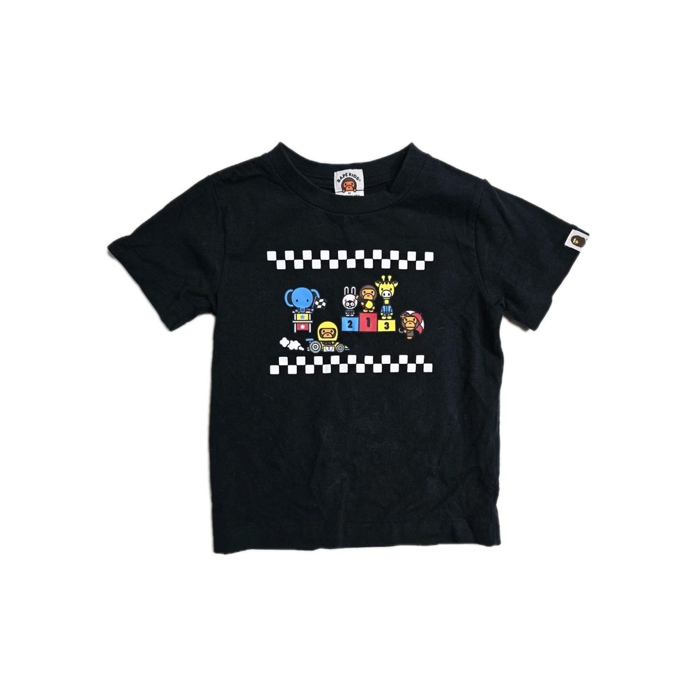 Bape Kids A Bathing Ape Baby Milo Kids Black Short-Sleeve T-Shirt Size 110